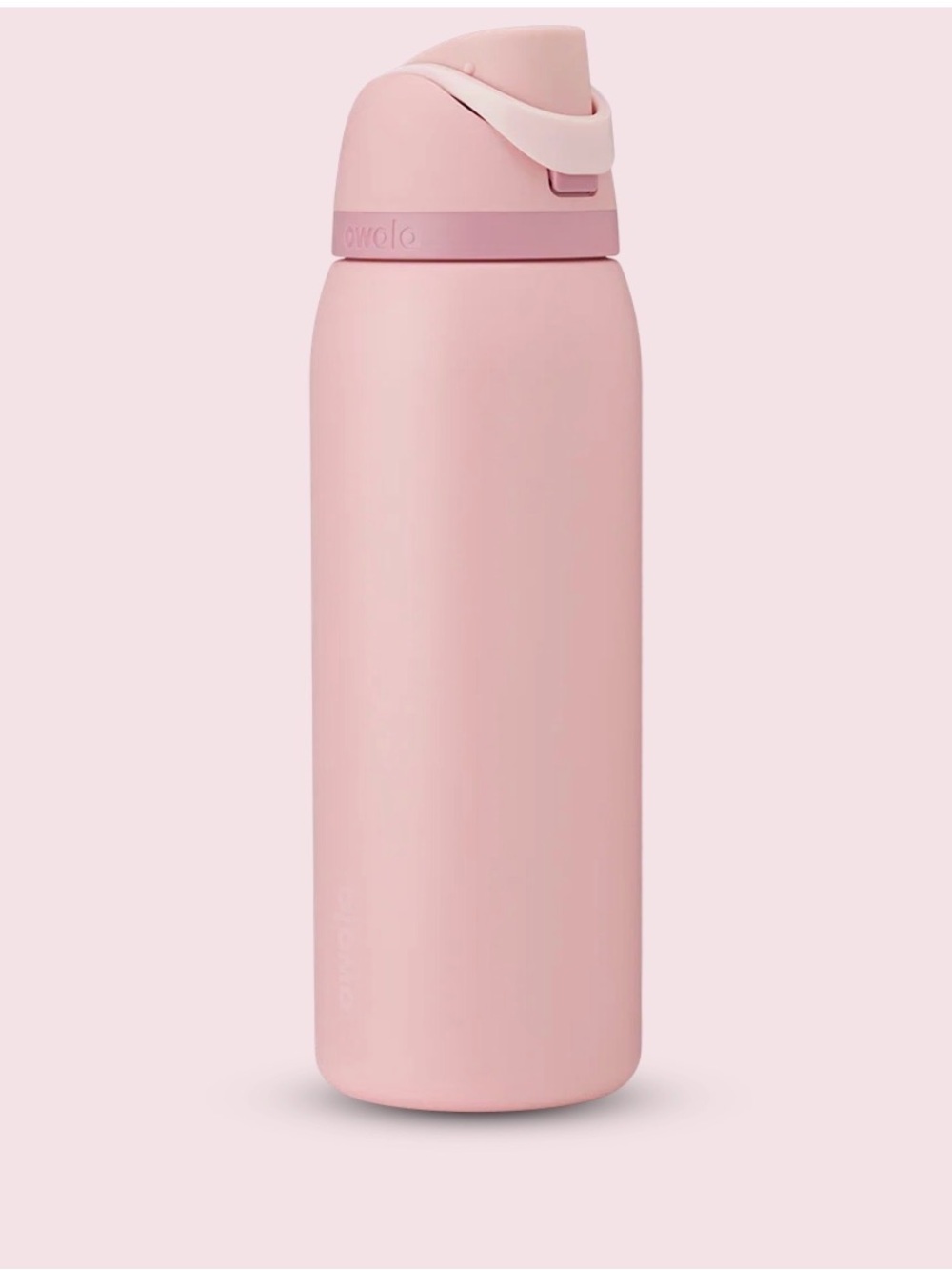 Owalo Soft Pink Insulated Water Bottle with Flip Lid